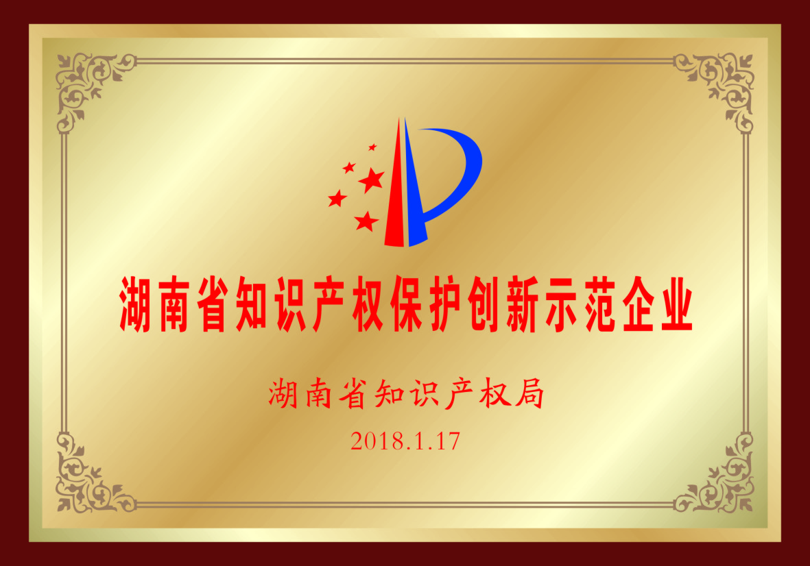 湖南知識產權保護創(chuàng)新示范企業(yè)